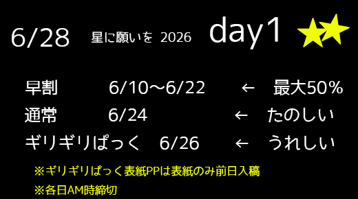 星に願いを2026day1。